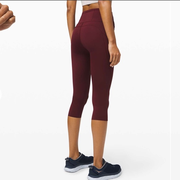 Lululemon fast and free crop legging - size 4 - garnet / maroon - Picture 8 of 10